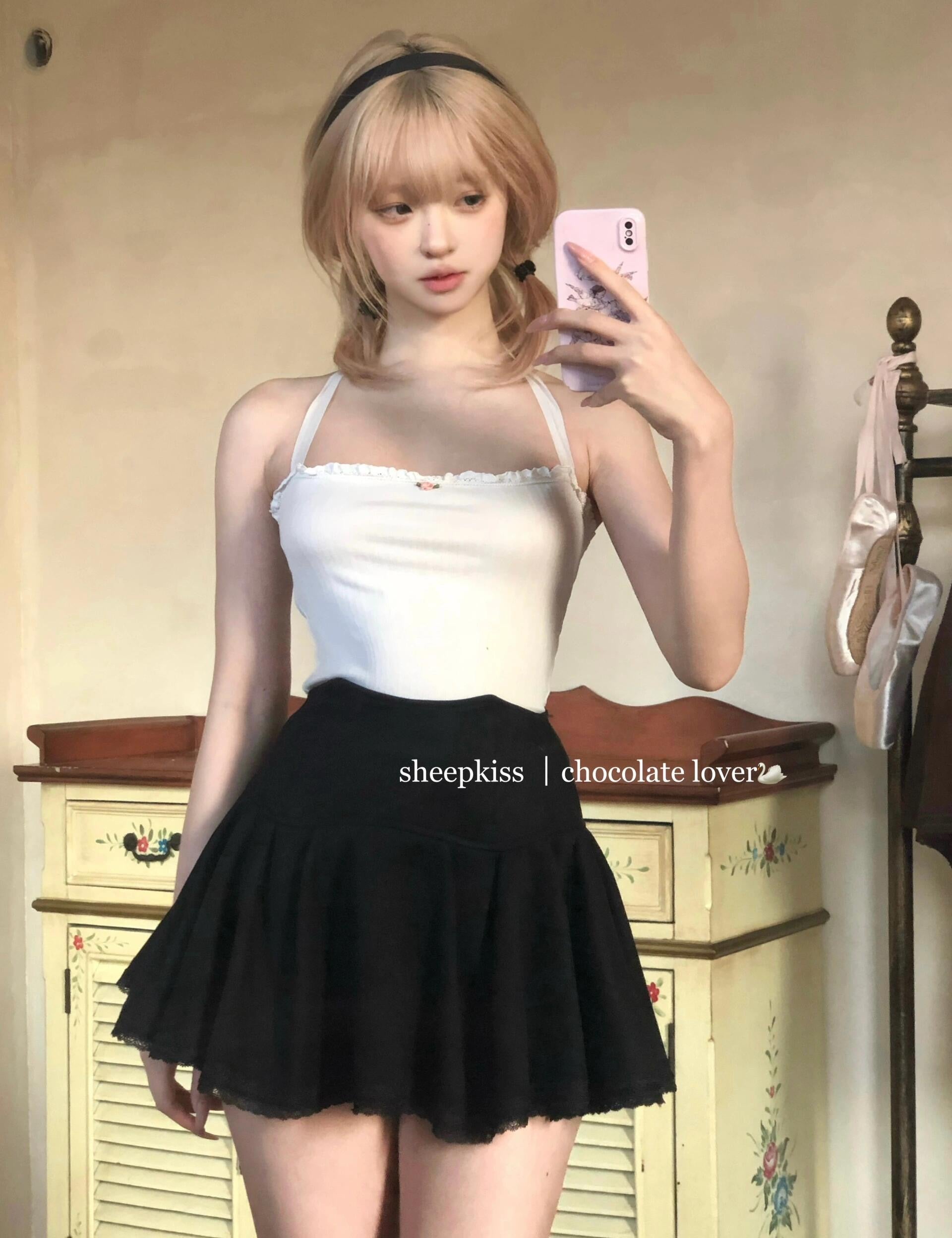 SheepKiss Chocolate Lover Mini Skirt