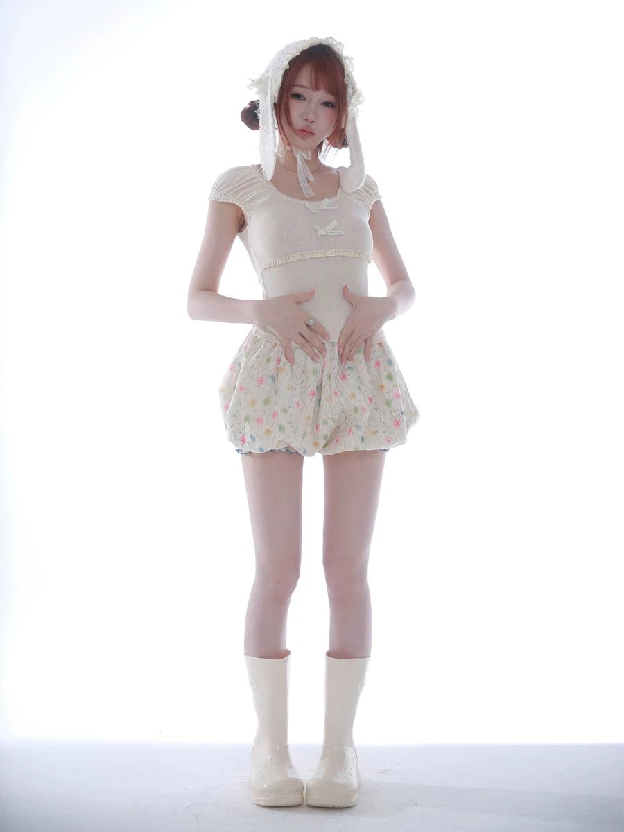 Get trendy with Rose Island Bunny land mini shorts bloomer -  available at Peiliee Shop. Grab yours for $28 today!