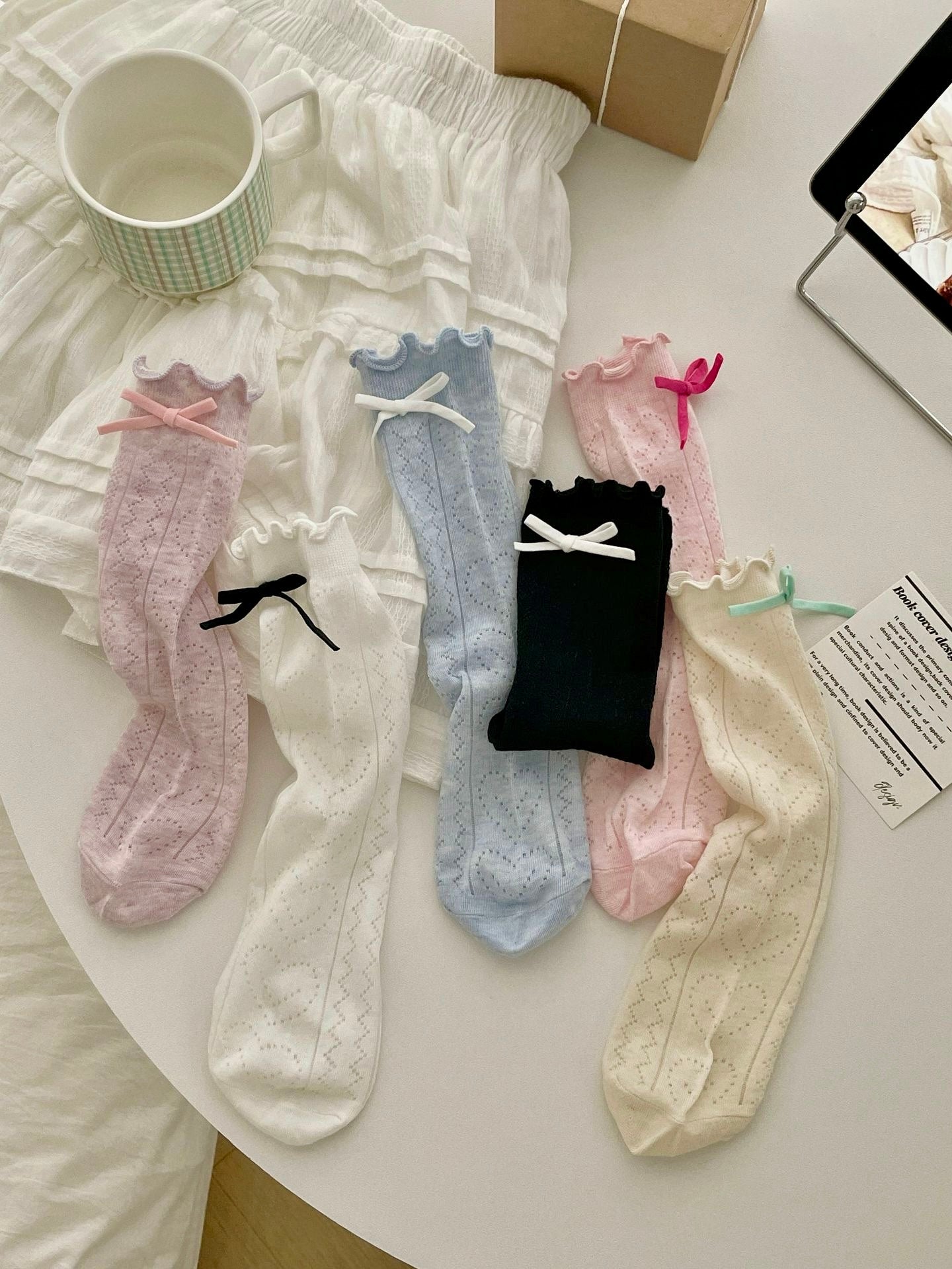 Get trendy with Lucky Girl Ribbon Socks - Accessories available at Peiliee Shop. Grab yours for $6.50 today!