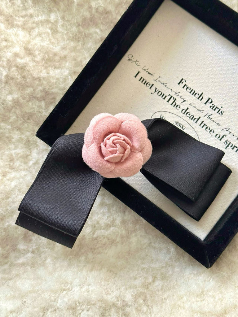 Pastel Pink Camelia Dream ribbon hairpin - Premium  from Basic - Just $2.60! Shop now at Peiliee Shop