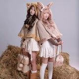 Rose Island Deer Knit Cape