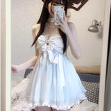 Get trendy with Moonlight Goddess Ribbon Mini Dress -  available at Peiliee Shop. Grab yours for $49.90 today!