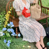 Get trendy with Holiday in south France vintage style floral midi dress - Dresses available at Peiliee Shop. Grab yours for $36.80 today!