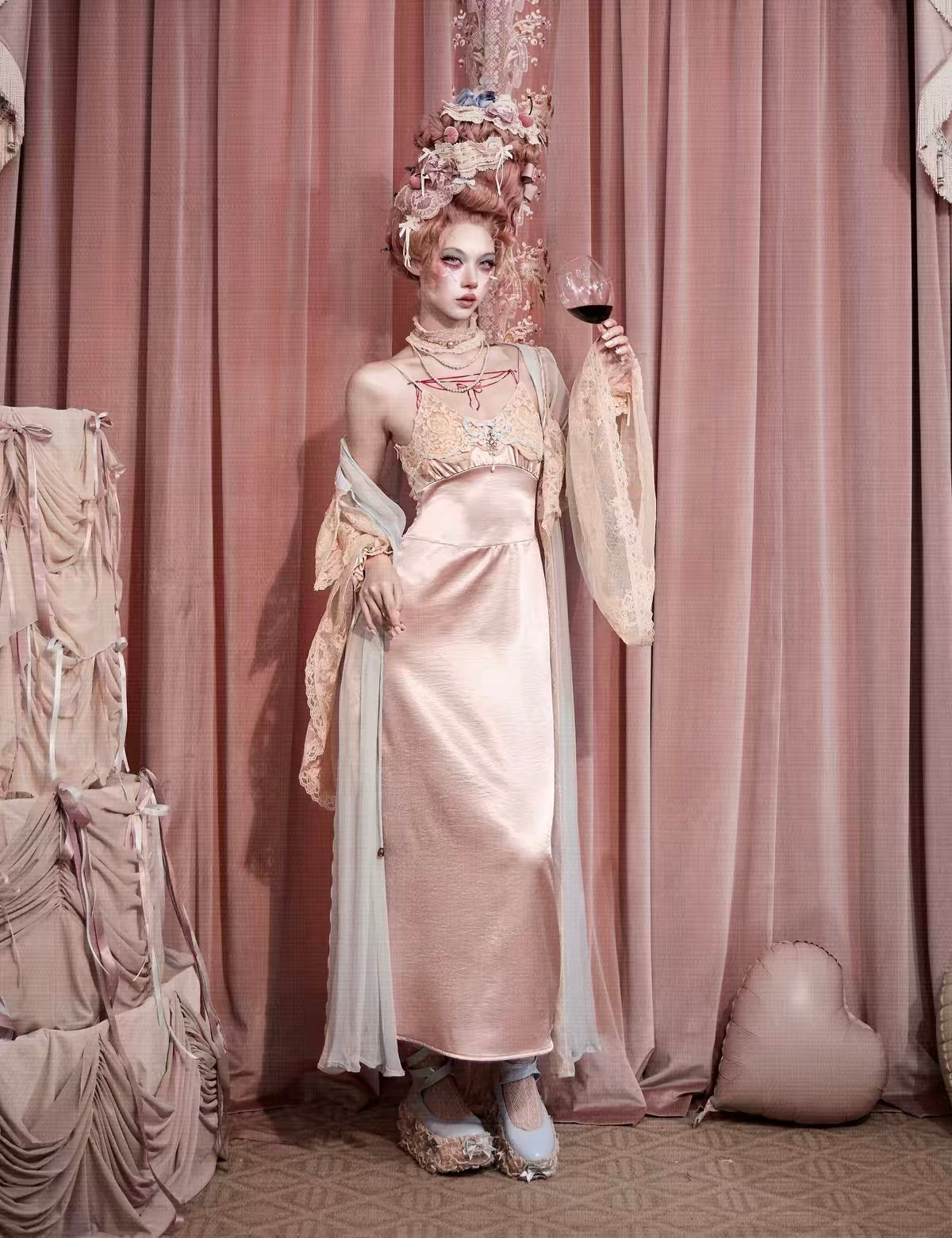 Blood Supply Pink Baroque Slip Dress