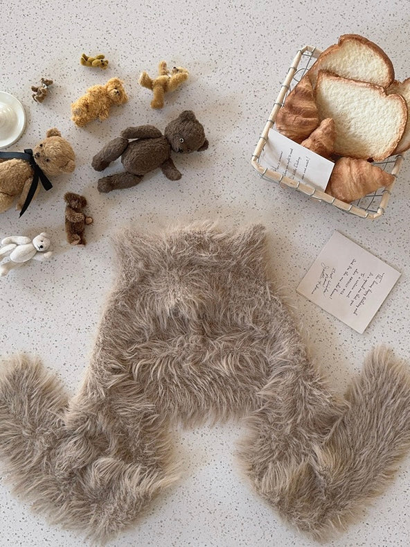 Get trendy with [Faux Fur] Baby Bear Ear Shaped Beanie And Scarf - Accessories available at Peiliee Shop. Grab yours for $14.90 today!