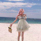 Rose Island Moss Garden Little Snail Tulle Bubble Mini Dress