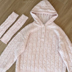 Get trendy with Soft Pink Age Wool Blended Sweater Hoodie - Sweater available at Peiliee Shop. Grab yours for $9 today!