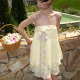 MineBeThyVers Lemon Veil Ribbon Mini Dress