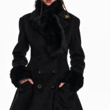 34Ounce Heiress Charm Wool Coat with Faux Fur Scarf