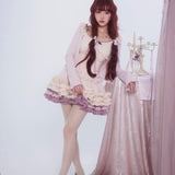 [Rose Island] Soft Rosy Kiss Crop Top and Ruffle Tulle Skirt Set