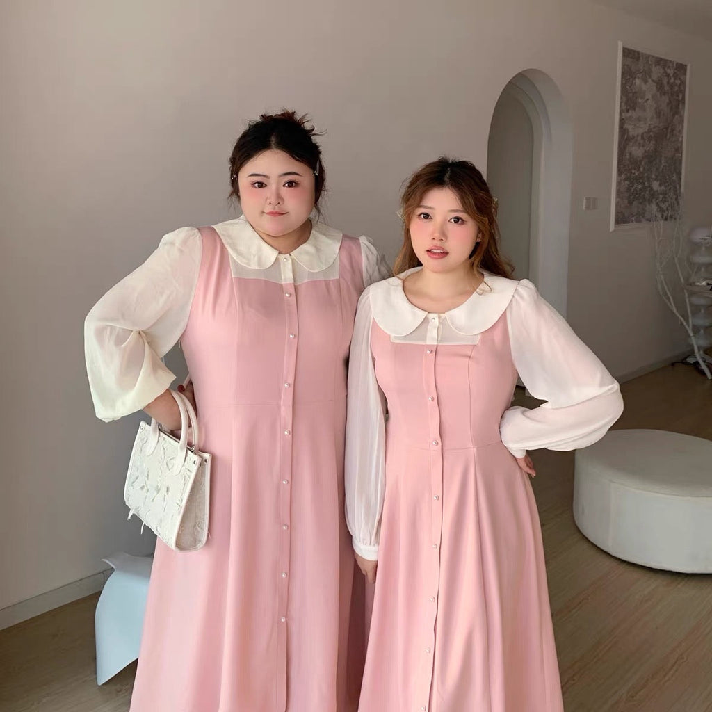 [Curve Beauty] Sweetheart Princess French-Style Long Dress(Plus Size 200 lbs) - Premium Dresses from DAJUN - Just $39! Shop now at Peiliee Shop