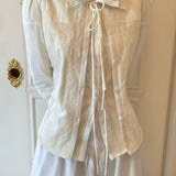 KittenClaw Morning Light Beige Gothic Lace Cross 100% Cotton Top and skirt set