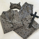 KittenClaw Dark Grey Dream Cross Pajamas Set