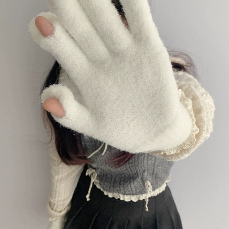 Get trendy with Soft Bunny Wonderland Faux Wool Gloves - Gloves available at Peiliee Shop. Grab yours for $12 today!