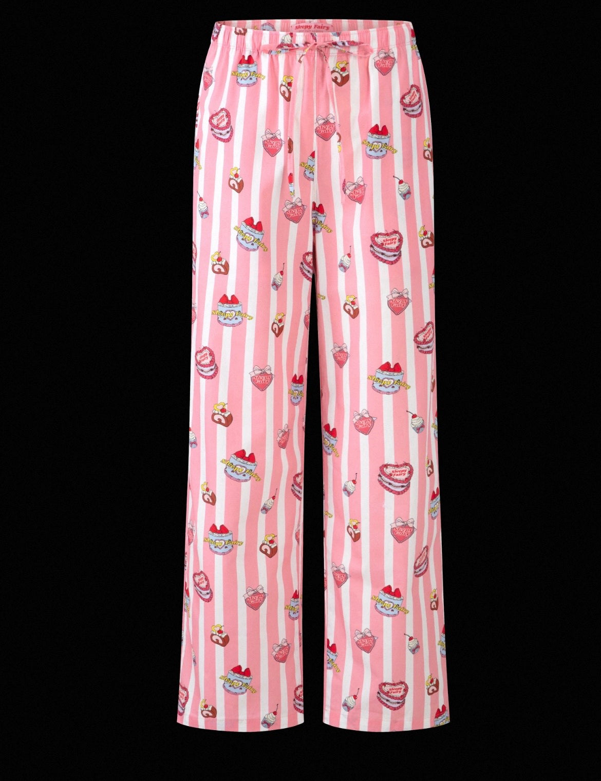 Sleepy Fairy Happy Birthday Pink Stripe Cotton Pajama Set