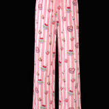 Sleepy Fairy Happy Birthday Pink Stripe Cotton Pajama Set