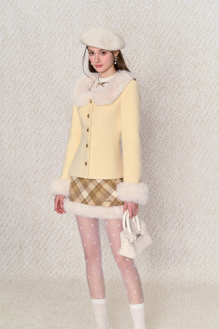 Get trendy with [Underpass] Sweetheart Woolen Jacket & Skirt Set -  available at Peiliee Shop. Grab yours for $46 today!