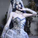 Get trendy with [Blood Supply] Corpse Bride 2024 Halloween Costume Gothic Corset Top with petticoats - Crop Top available at Peiliee Shop. Grab yours for $49.90 today!