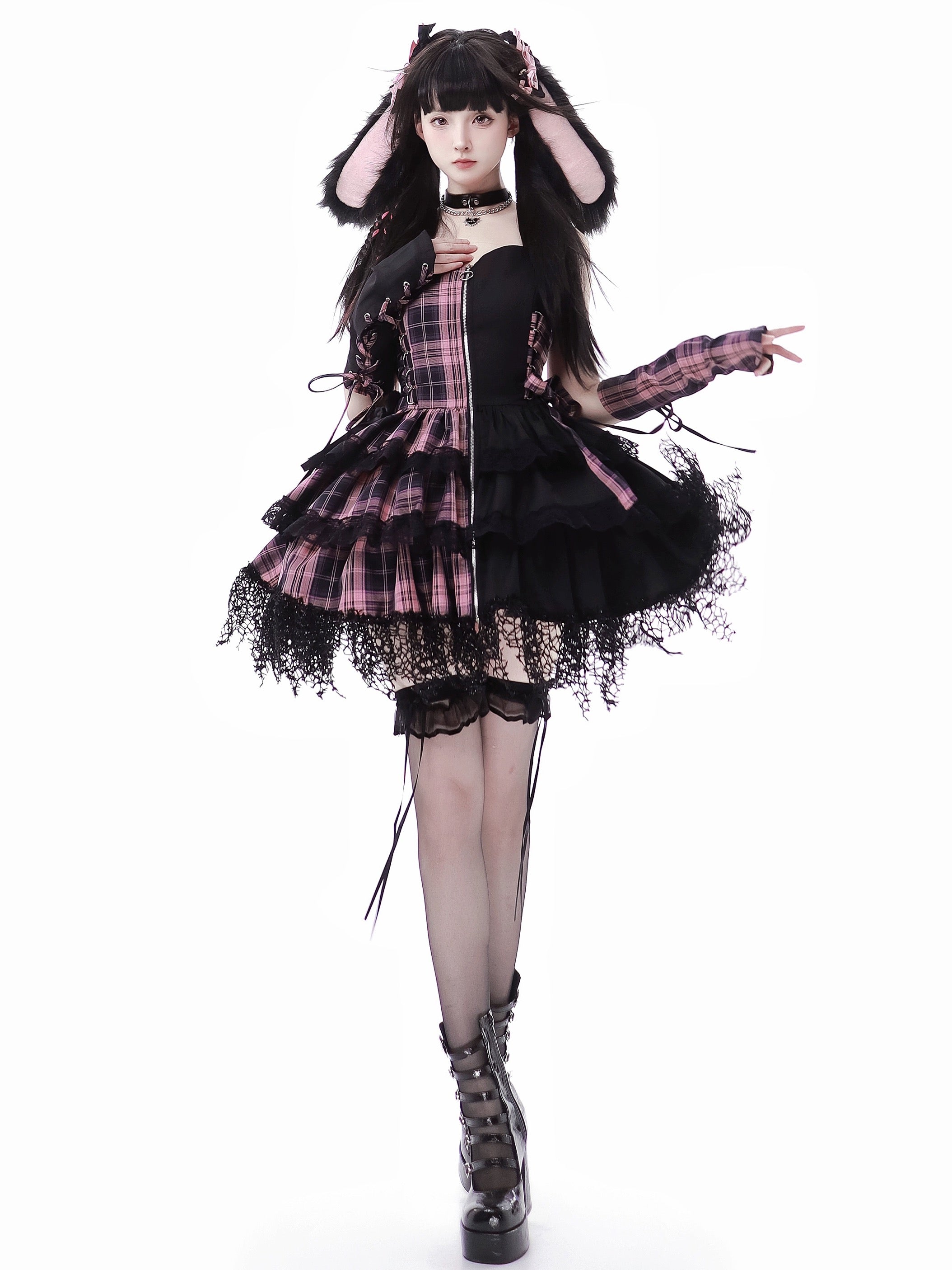 Get trendy with Japanese Idol Daily Performance Outfit Gothic Mini Dress - Dresses available at Peiliee Shop. Grab yours for $69 today!