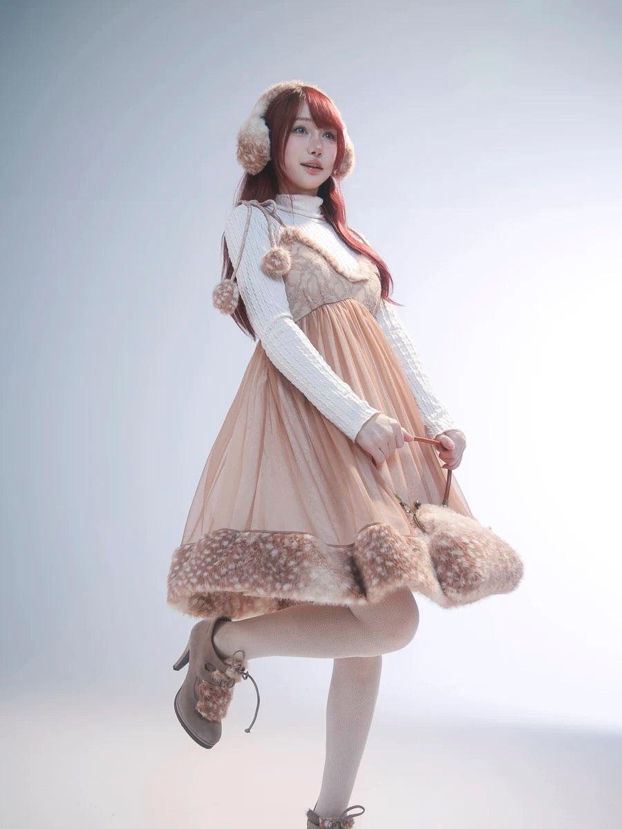 Get trendy with [Rose Island] Fairy Spirit Deer in snow land dress -  available at Peiliee Shop. Grab yours for $64 today!