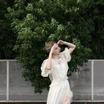 Get trendy with [August Unicorn]Sweetheart Lace  Tulle Skirt - Dresses available at Peiliee Shop. Grab yours for $59 today!