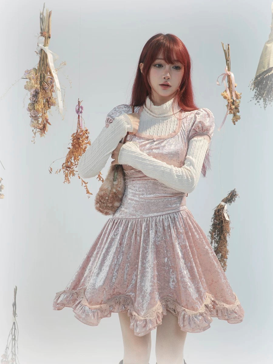 Get trendy with [Rose Island] Soft Pink Fairy Spirit Velvet Princess Dress -  available at Peiliee Shop. Grab yours for $54 today!