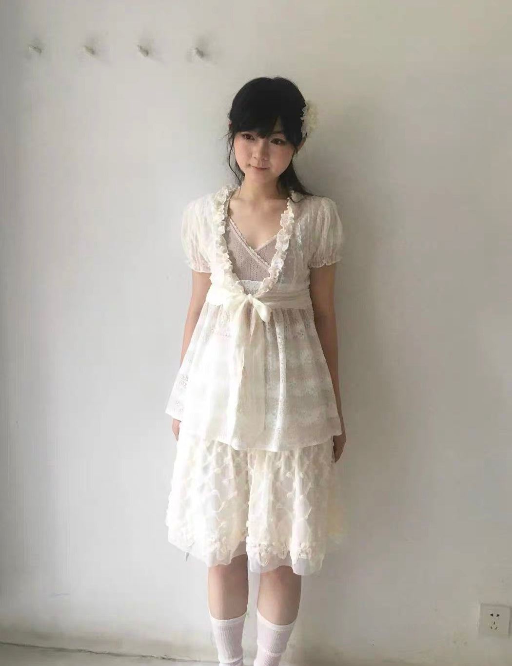 SicAstra Flower Diary Lace Short Cardigan