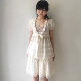 SicAstra Flower Diary Lace Short Cardigan