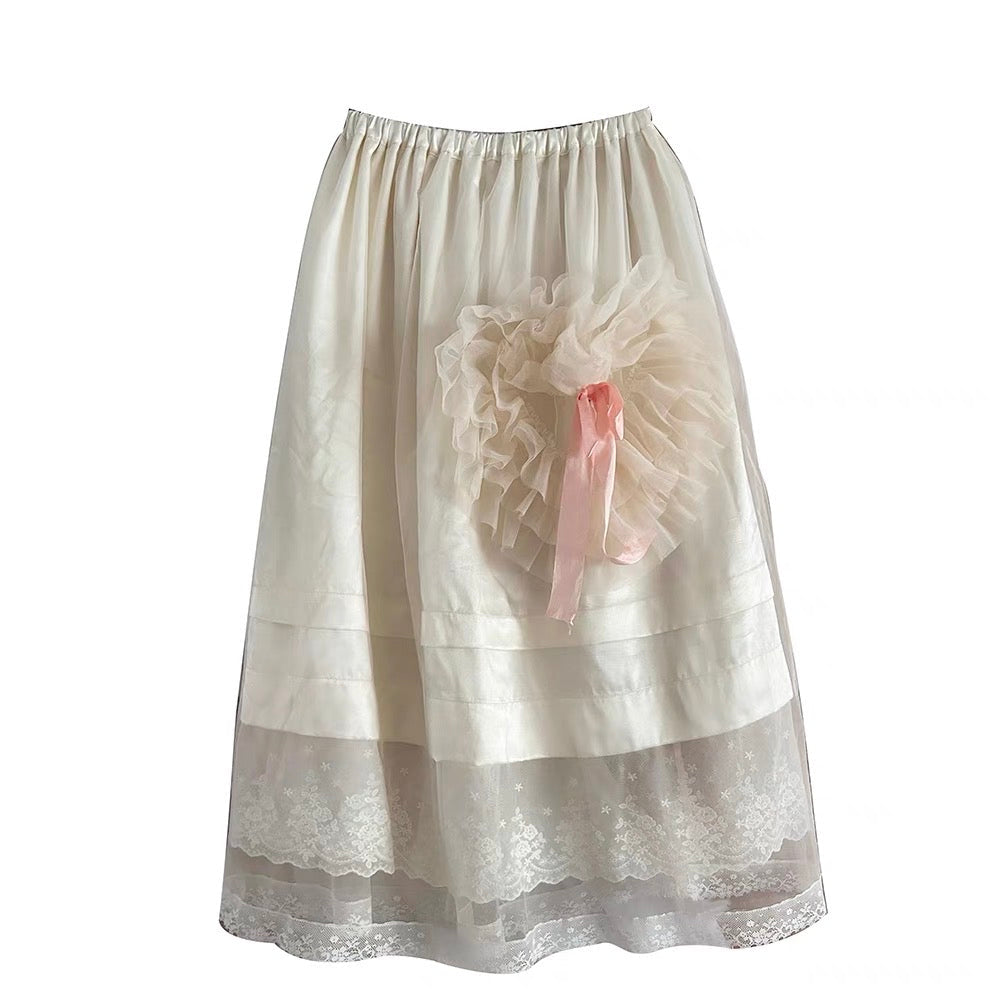 Get trendy with [August Unicorn]Sweetheart Lace  Tulle Skirt - Dresses available at Peiliee Shop. Grab yours for $59 today!