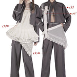 Get trendy with NoLolita 24SS Grey Angel Dress Cardigan Set -  available at Peiliee Shop. Grab yours for $12 today!