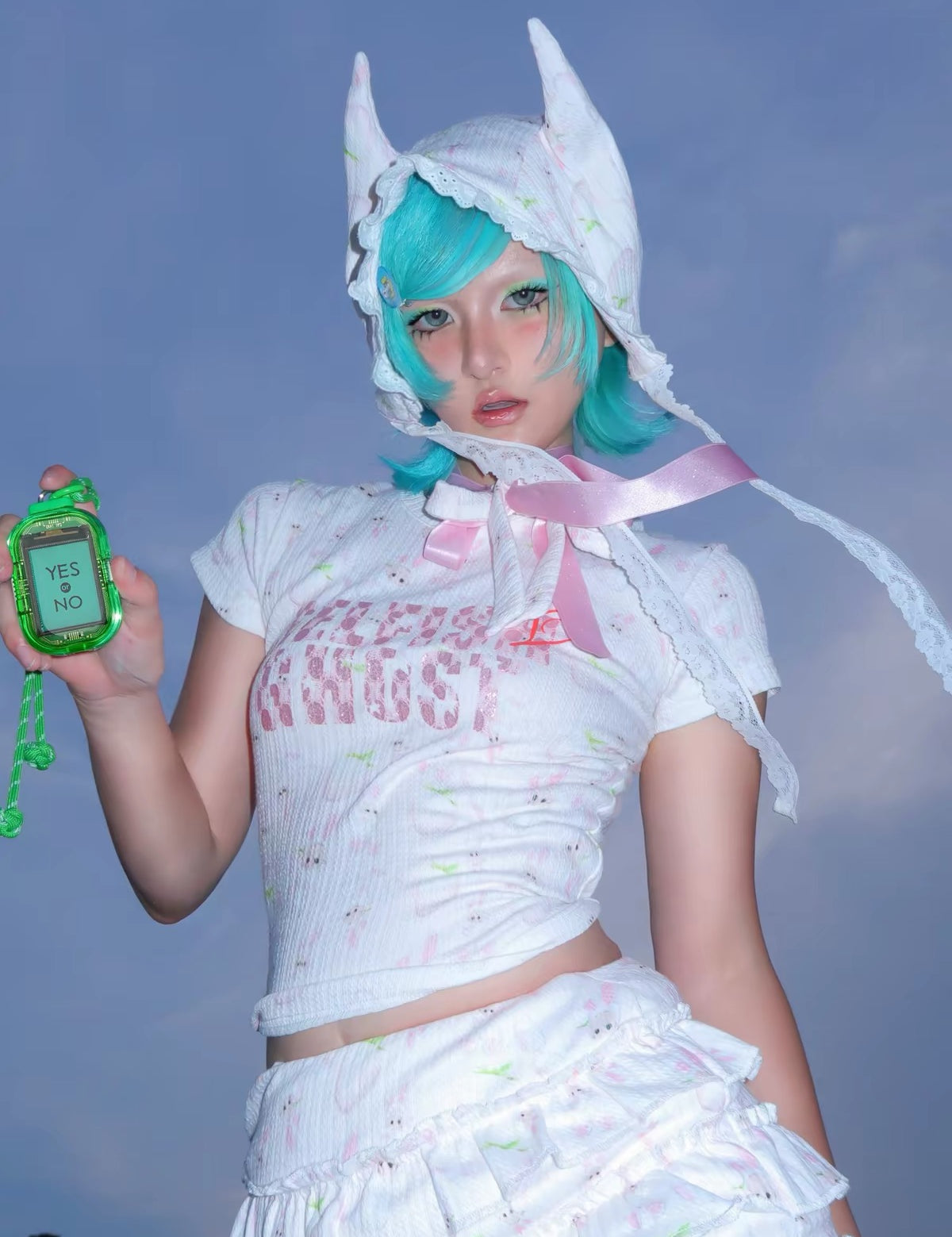 SelfishGhost Pastel Sprinkle Little Devil Horn Bonnet