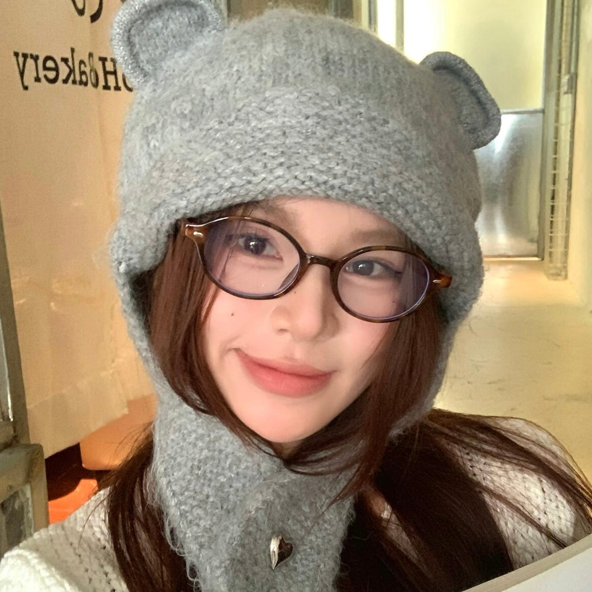 Get trendy with Knitting bear ear beanie with heart clip -  available at Peiliee Shop. Grab yours for $9.80 today!