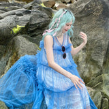 Get trendy with [August Unicorn] Klein Blue Dreamy Outer Dress - Dresses available at Peiliee Shop. Grab yours for $62 today!