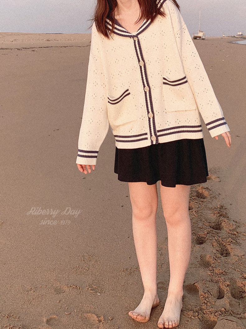 Get trendy with Sailor Girl’s Autumn Knitting Wear Sweater Cardigan - Sweater available at Peiliee Shop. Grab yours for $25.50 today!