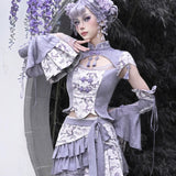 Get trendy with [Blood Supply] Dragon Wisteria Crop Top - Crop Top available at Peiliee Shop. Grab yours for $49.90 today!