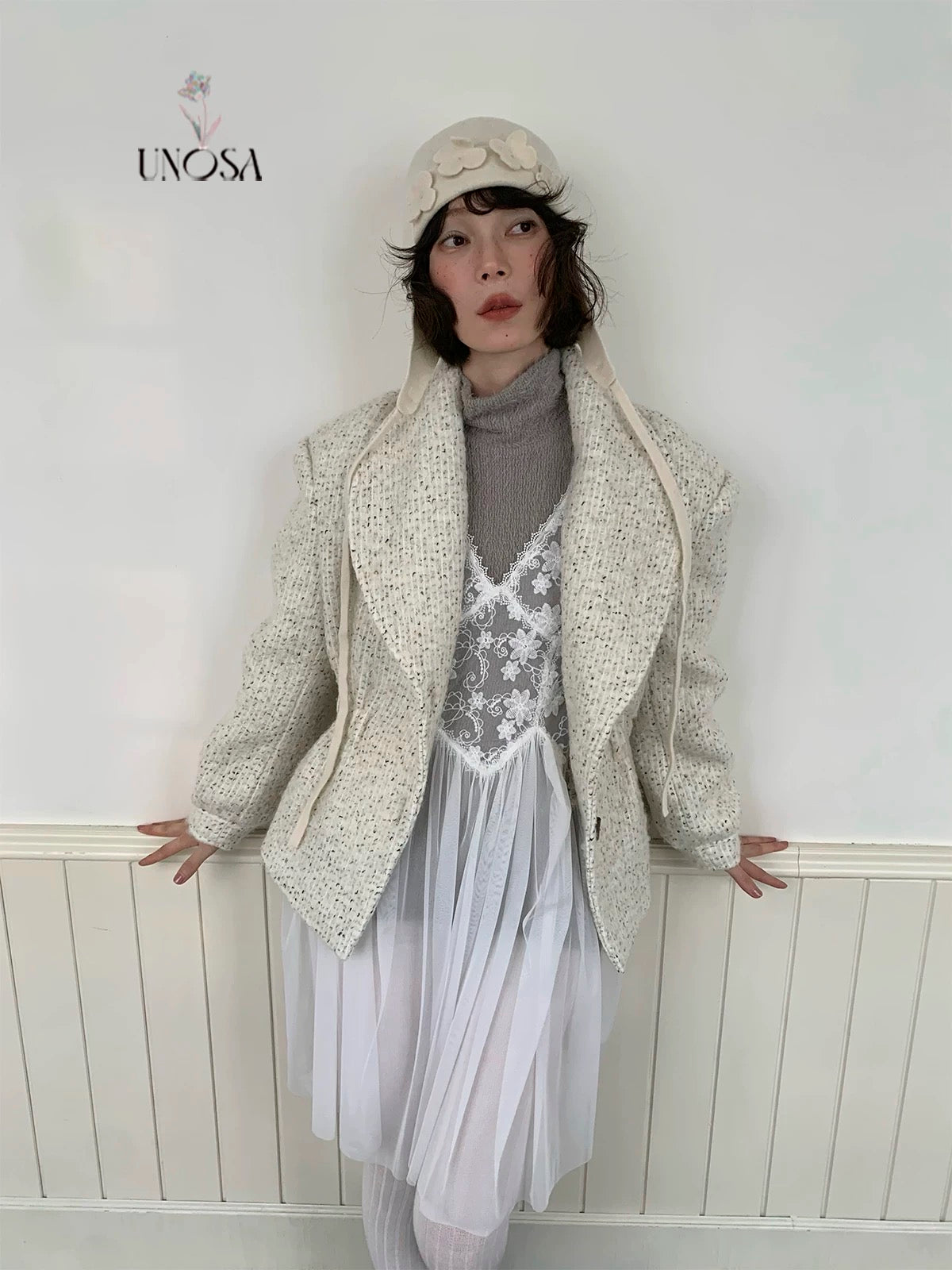 Get trendy with [UNOSA] Lost In Time Vintage Style Off-shoulder Slim Fit Wool Coat - Coats & Jackets available at Peiliee Shop. Grab yours for $145 today!