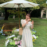 Get trendy with Holiday in south France vintage style floral midi dress - Dresses available at Peiliee Shop. Grab yours for $36.80 today!