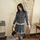 [Pacific Position] First Snow Wool Blended Suits Blazer Set