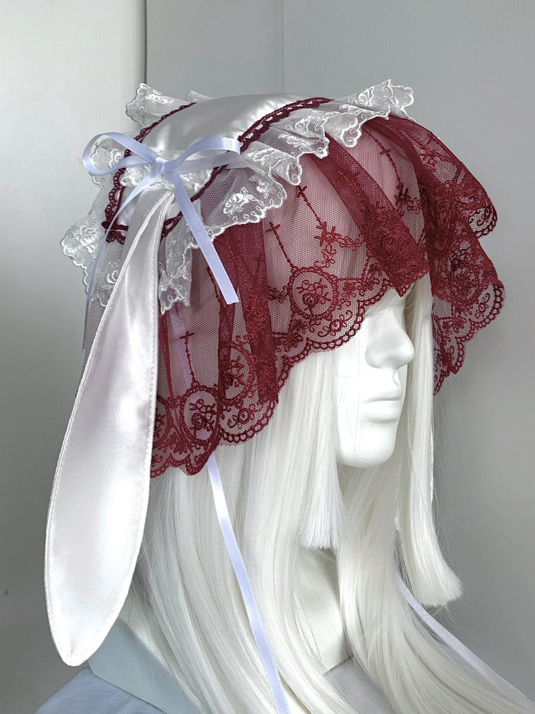 Get trendy with Wine Version Handmade Bunny Hat Headband -  available at Peiliee Shop. Grab yours for $21.90 today!
