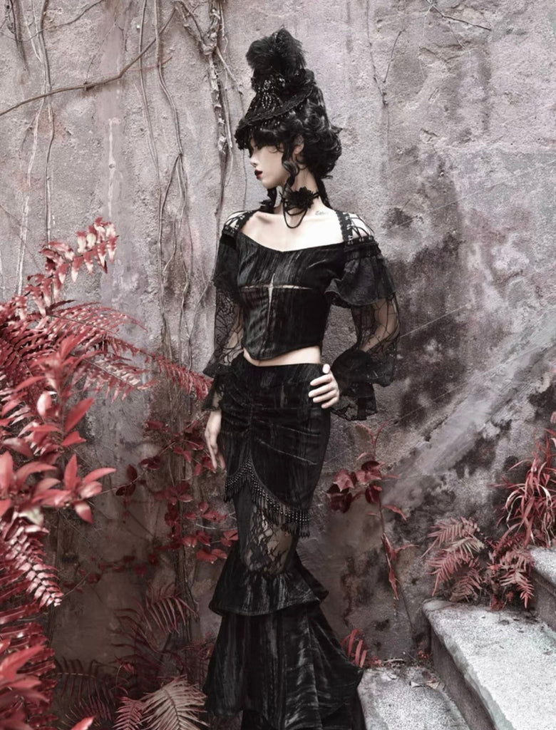 Get trendy with [Blood Supply] Gothic Mermaid Skirt for Halloween - Clothing available at Peiliee Shop. Grab yours for $48 today!