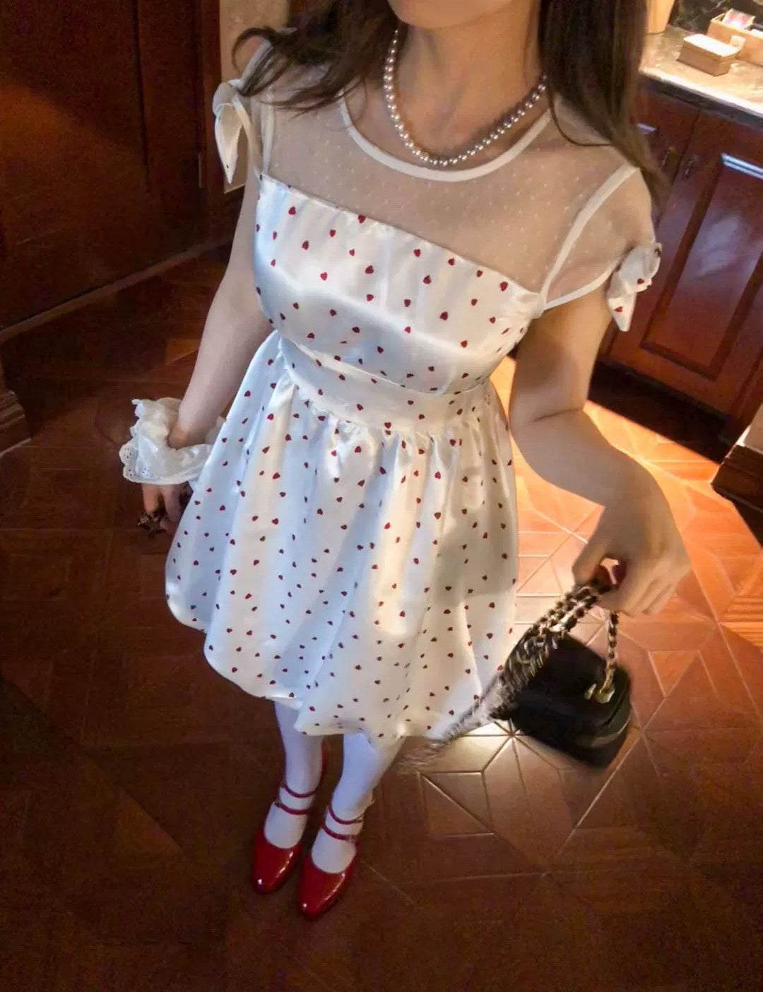 Get trendy with Candy Hearts Satin Mini Dress - Dresses available at Peiliee Shop. Grab yours for $38.80 today!