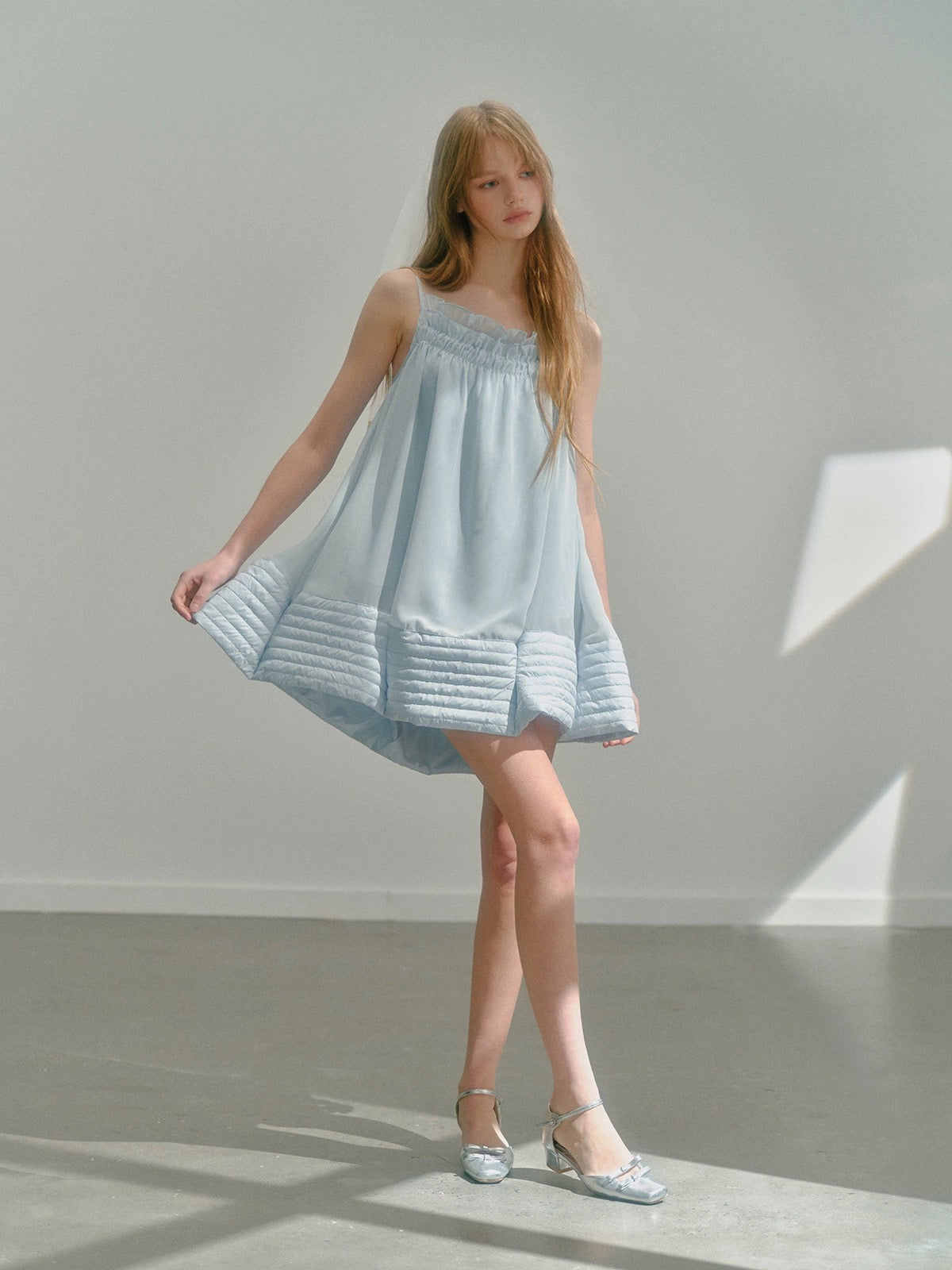 Get trendy with [UNOSA] Baby Blue Mini Dress -  available at Peiliee Shop. Grab yours for $52 today!