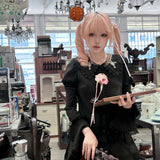 Evil Tooth Rosy Cross Embroidered Gothic Blouse