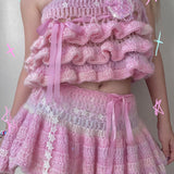 Get trendy with [Customized Hand Knitted] I’m the real doll hand knitted skirt or crop top -  available at Peiliee Shop. Grab yours for $76 today!