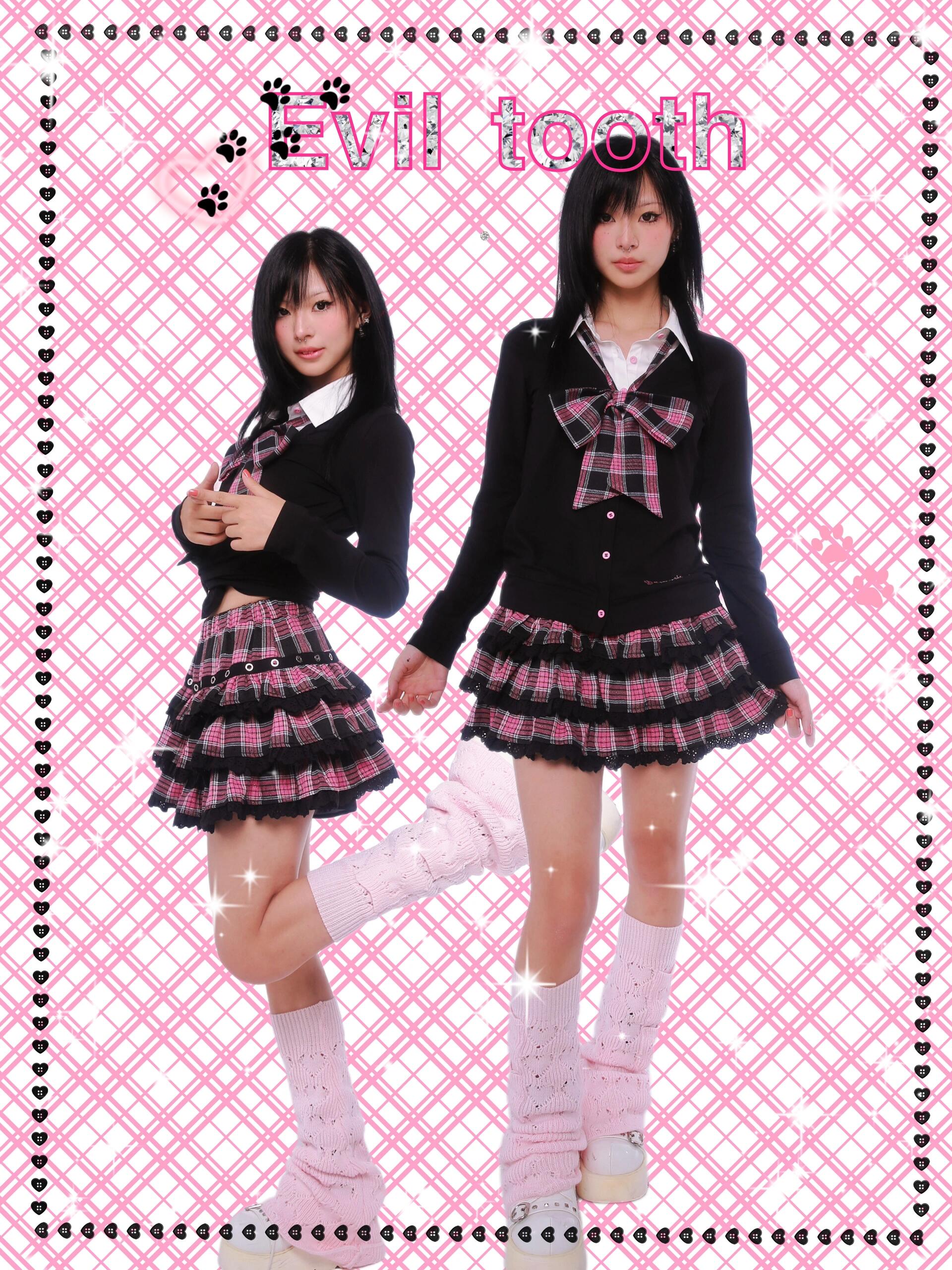 Get trendy with [Evil Tooth] A new era of me - y2k high school girl style JK skirt top and plaid skirt - Shirts & Tops available at Peiliee Shop. Grab yours for $32 today!