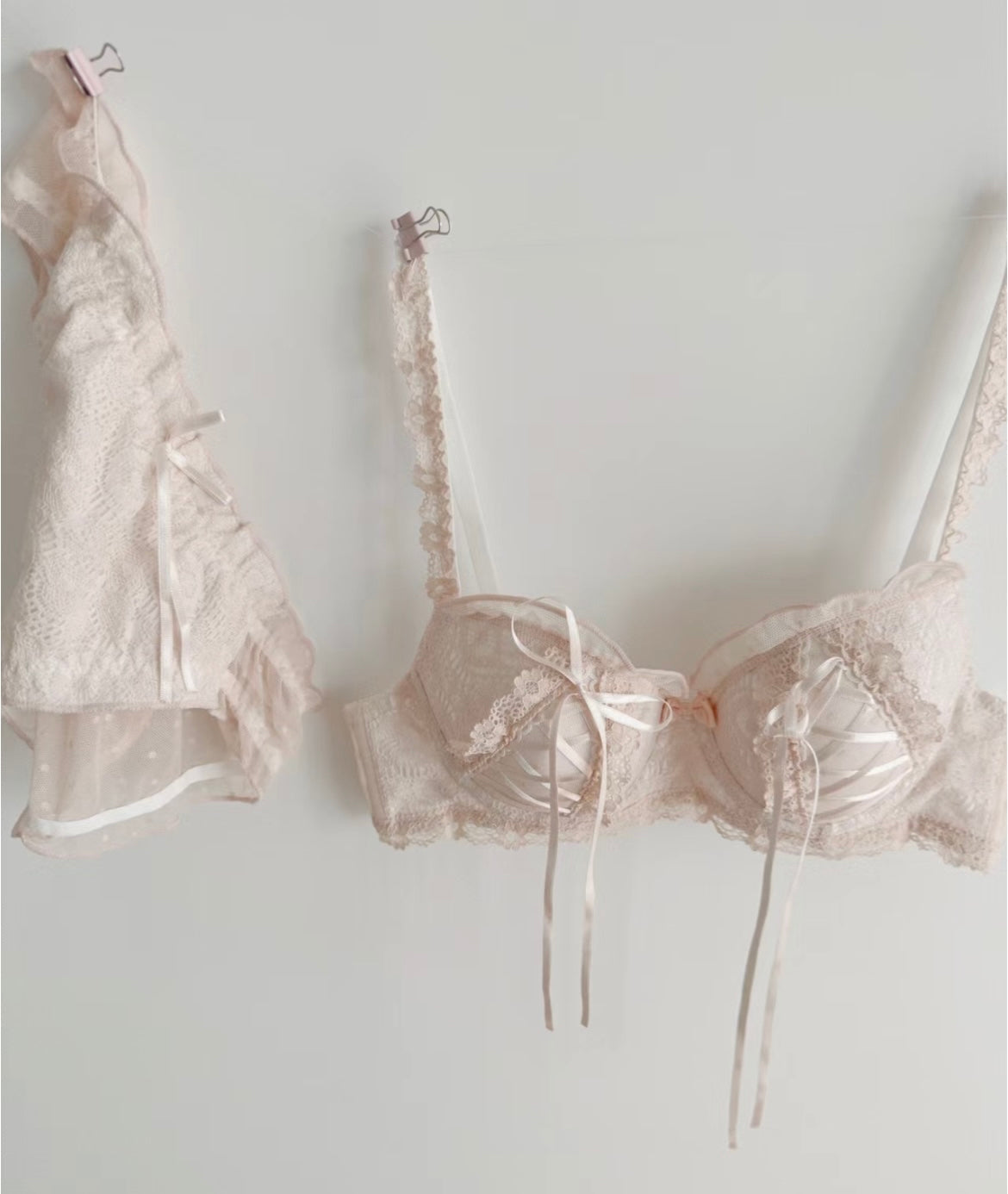 Get trendy with Peachy Sweetheart Lingerie Lace Lingerie set -  available at Peiliee Shop. Grab yours for $18.60 today!