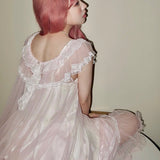 Get trendy with [August Unicorn] Rose romance transparent outer dress - Dresses available at Peiliee Shop. Grab yours for $75 today!