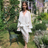 [Pre-order 15% At Checkout] SPOII UNOSA Clair de Romance Ruffle Sleeve Blouse