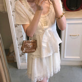 Rose Candy Summer Rose Cottage Middot Lace Mini Skirt