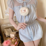 [Black Friday 2025] Coquette Babydoll Gingham romper jumpsuit